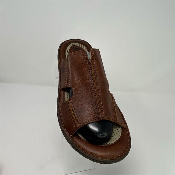 Born Men\'s Brown Leather Slide Sandals Size 13M Casual Summer Comfort Quality main image 9
